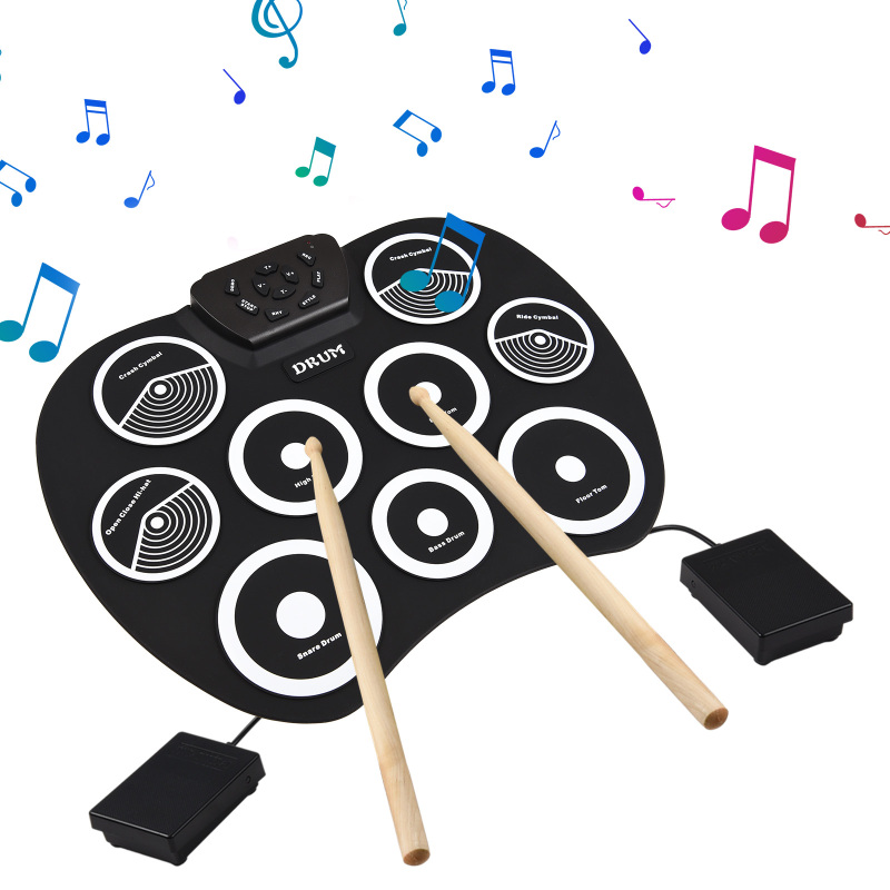 Djembe Hand Drum - 電子ドラムセット 手巻きドラム 9パッド MIDIインターフェース DTXゲーム対応 ポータブルドラムセット