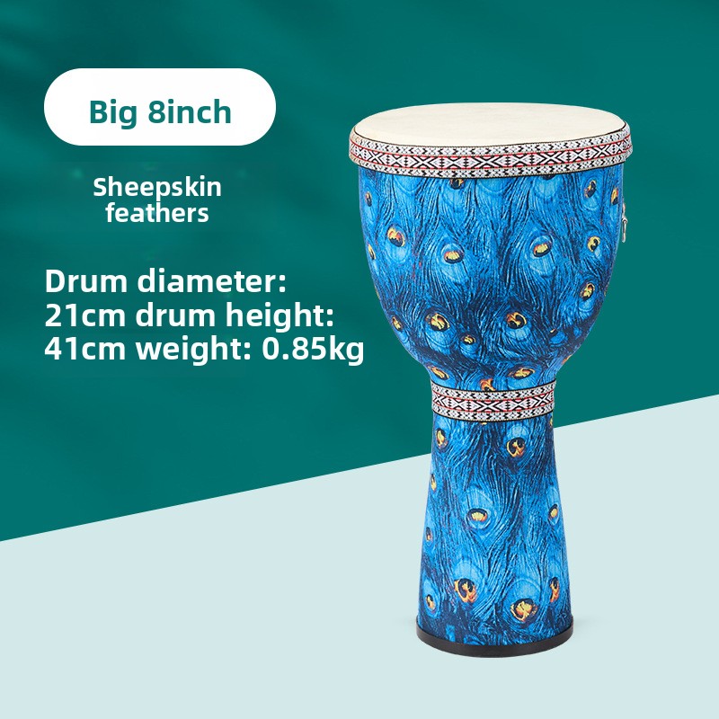 Bongo Drum Set - 8インチのアフリカ産大型8ハンドドラム、PVCドラムボディ、軽量ハンドドラムパーカッションボンゴ、大人の初心者向け