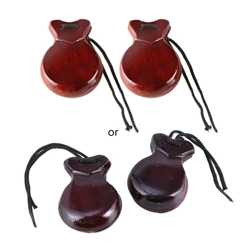 Castanet Flamenco - スペインのフラメンコダンスキャスター、弦楽器、子供用パーカッション楽器、木製、ハンドクラッパー、2個