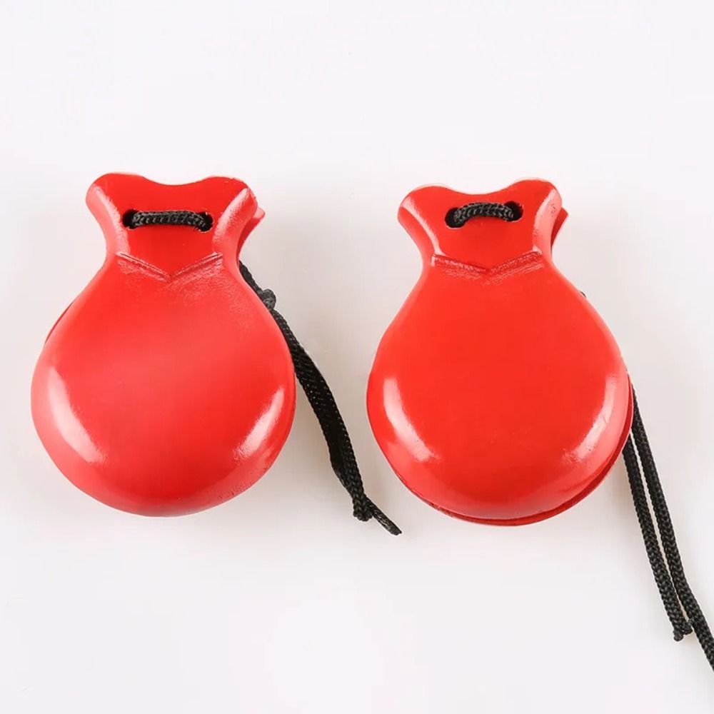 Castanet Flamenco - 木製スペインカスタネット ハンドクラッパー プロフェッショナルパフォーマー用 フラメンコダンスカスタネット 伝統的な弦付きハンドカスタネット