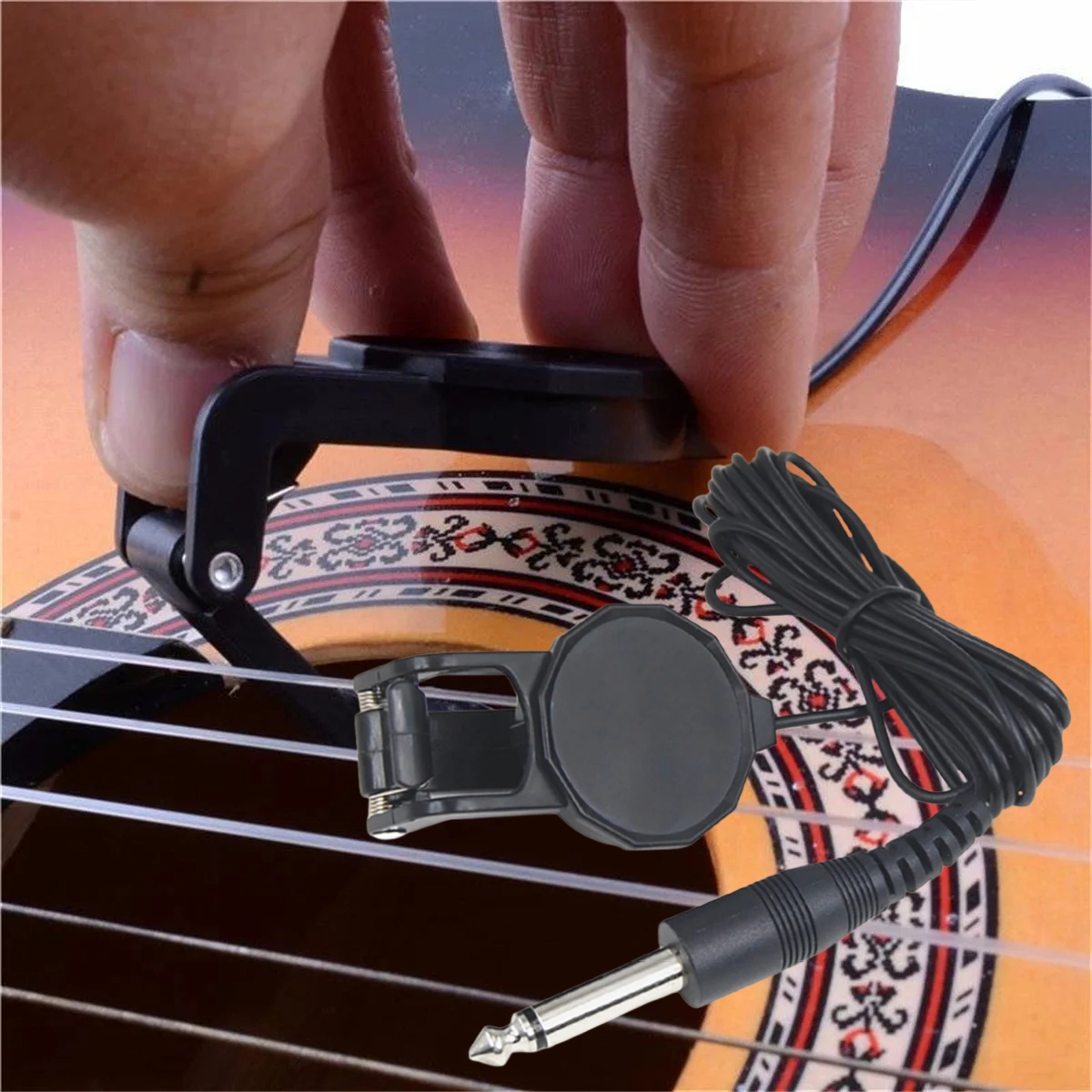 Musical Instrument Guitar - オーディオジャッククリップオンピックアップ/2.5Mサウンドピックアップトランスデューサー/互換性アコースティックギター/バイオリン/バンジョー/ウクレレ楽器