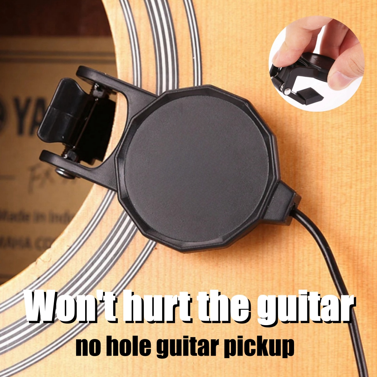Musical Instrument Guitar - オーディオジャッククリップオンピックアップアコースティックギター\マンドリン\ブズーキ\バイオリン\バンジョー\ウクレレ用長さ2.5Mサウンドピックアップトランスデューサー
