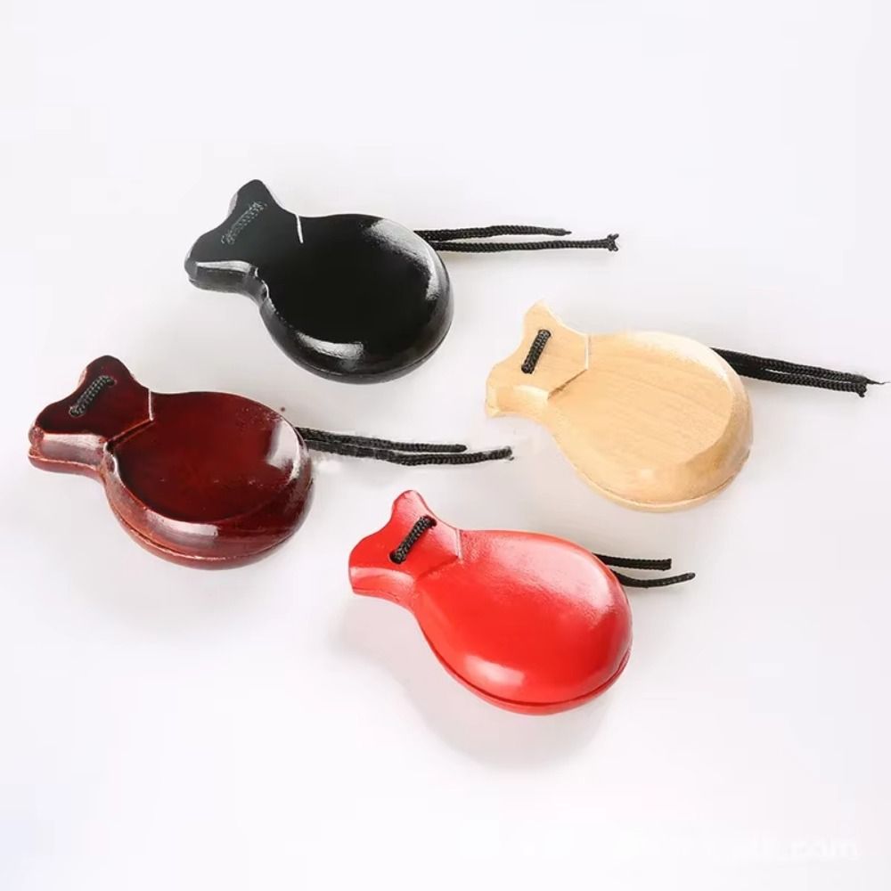 Castanet Flamenco - 木製スペインカスタネット伝統的なハンドクラッパーフラメンコダンスカスタネットポリッシュエッジプロのパフォーマーハンドカスタネット