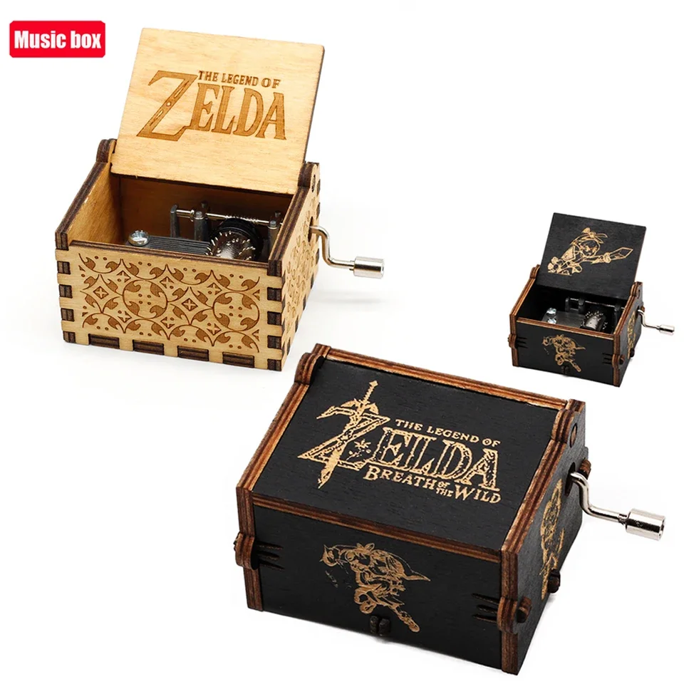 Musical Instrument Zelda - 在庫あり==アニメ ゼルダの伝説 DIY クリエイティブ木製オルゴール 高品質手回し式音楽コレクション ホビー玩具