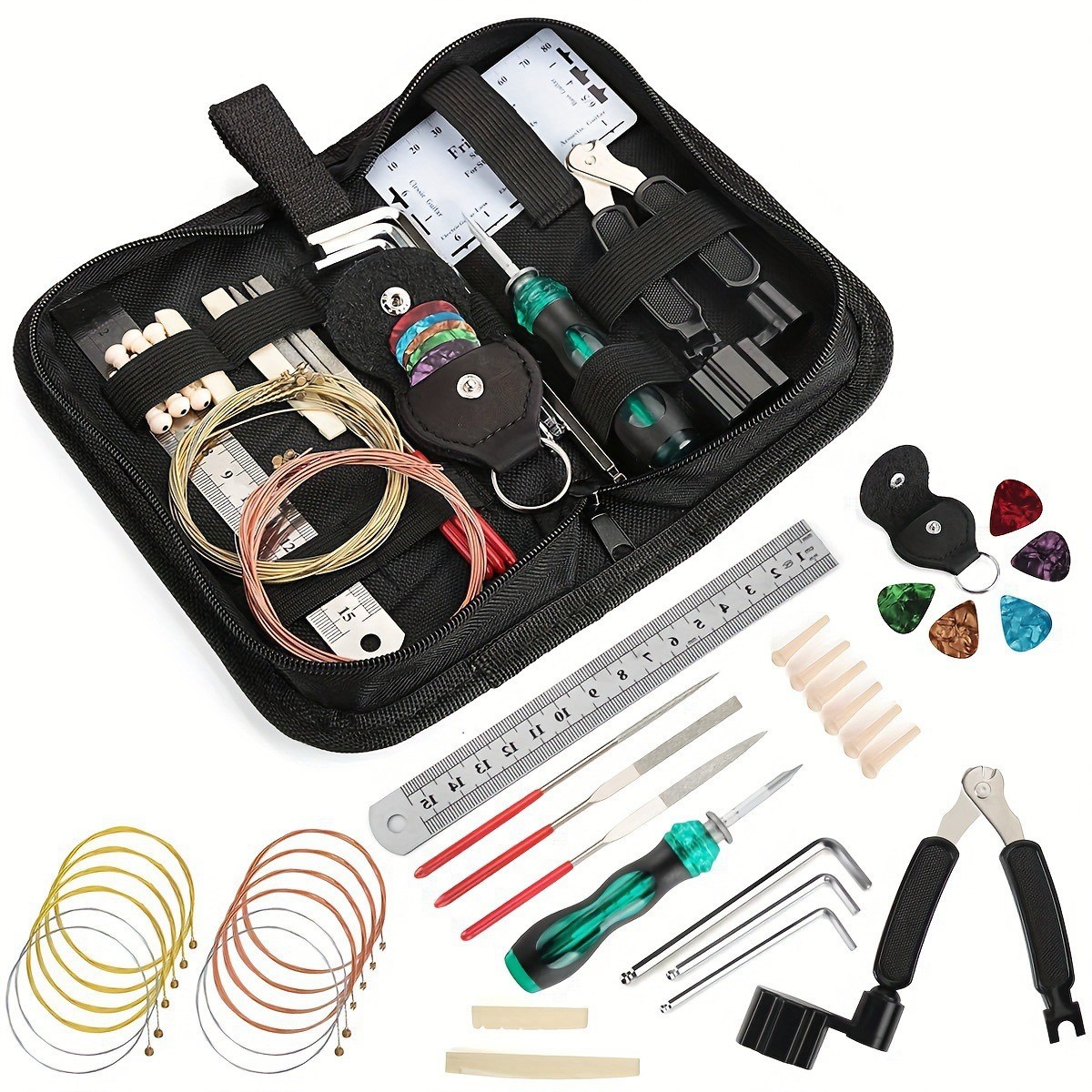 Musical Instrument Repairs - 1セットのギター修理ツール、新しいギターツールキットセット、ギターメンテナンスおよびケアツール、ギターケアセット、楽器ケア