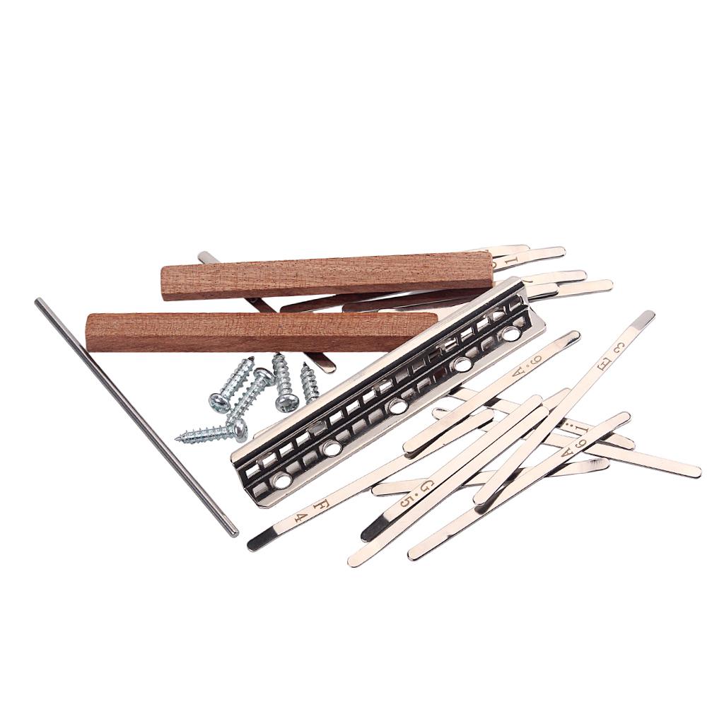 Musical Instrument Kit - カリンバ 17 キー DIY パーツキット親指ピアノスチールキーブリッジフィンガーピアノ楽器作成用音楽アクセサリー