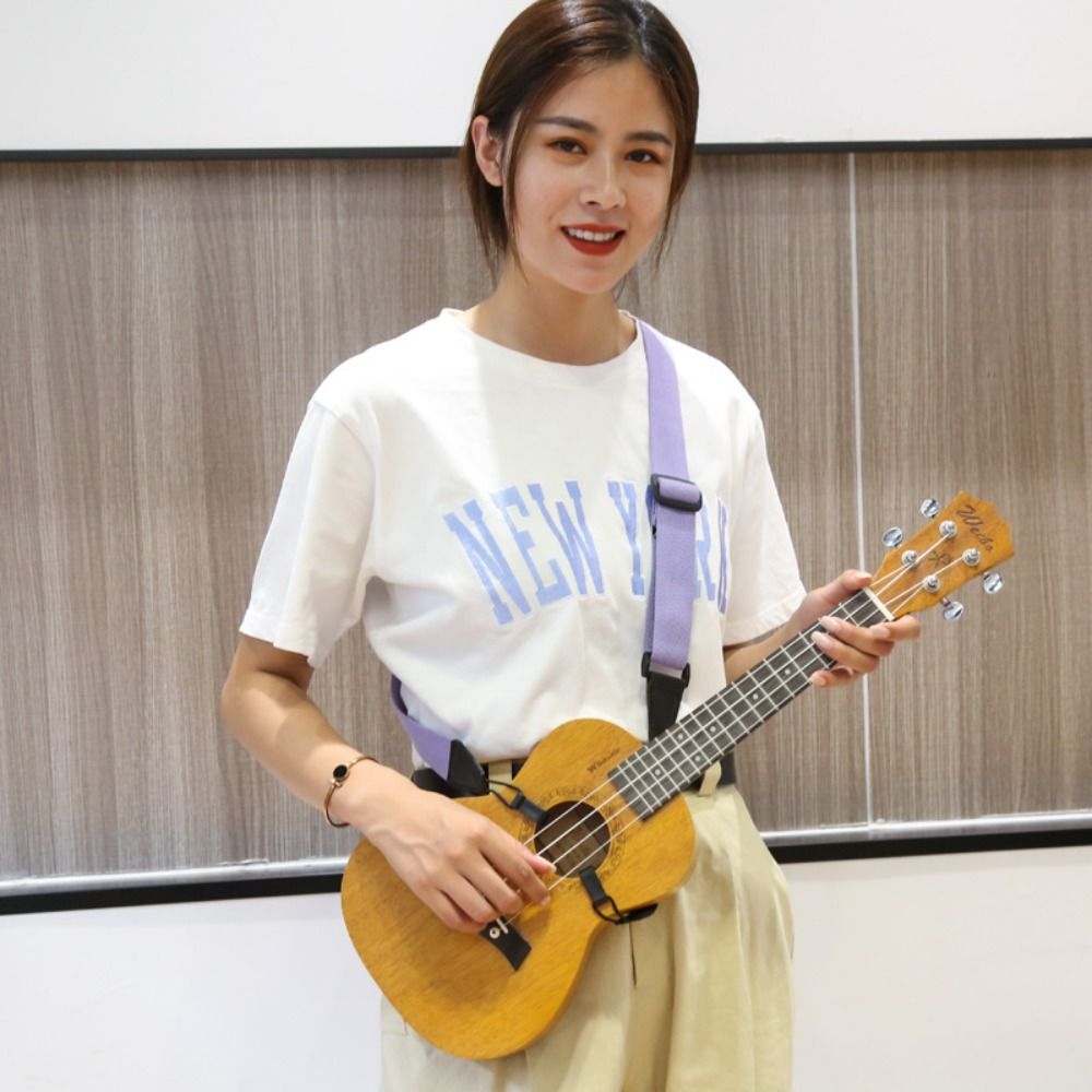 Musical Instrument Dulcimer - ポータブル耐久性のあるギターストラップナイロンハングネックウクレレストラップドリル不要の調節可能なギターショルダーストラップギターアクセサリー