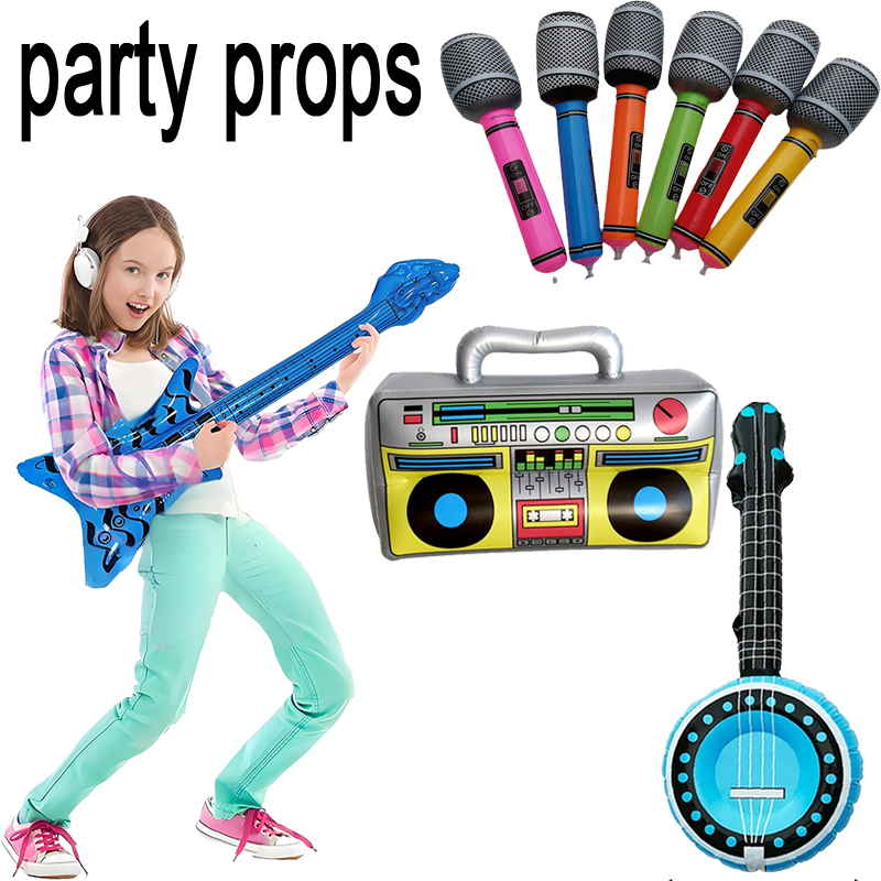 Musical Instrument Photo - 1 個インフレータブルロック楽器子供の写真の小道具音楽コンサートをテーマにしたパーティー誕生日写真アクセサリーおもちゃ装飾 PZDJ