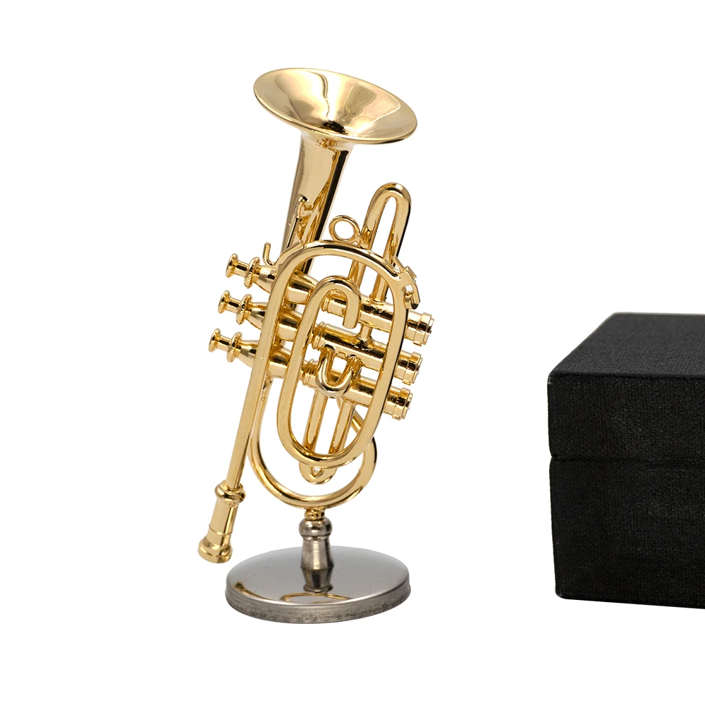 Musical Instrument Cornet - 1 個ミニチュア銅コルネットモデルミニ楽器ドールハウス ob11 1/6 アクションフィギュアアクセサリー bjd