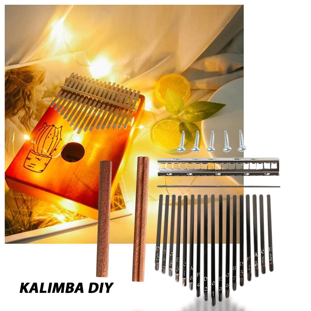 Musical Instrument Set - DIY 17 トーンカリンバキーティンセットムビラ親指ピアノローズウッドブリッジ交換部品自家製楽器アクセサリー