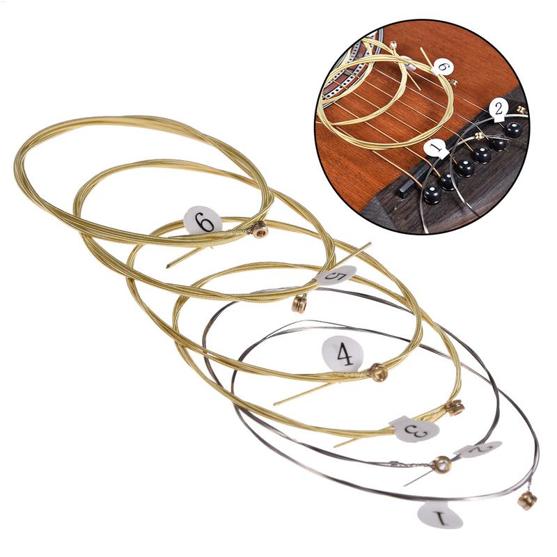 Musical Instrument Set - 熱い販売 6 ピース/セットアコースティックギター弦真鍮六角鋼コア弦楽器用ギター弦ギター部分