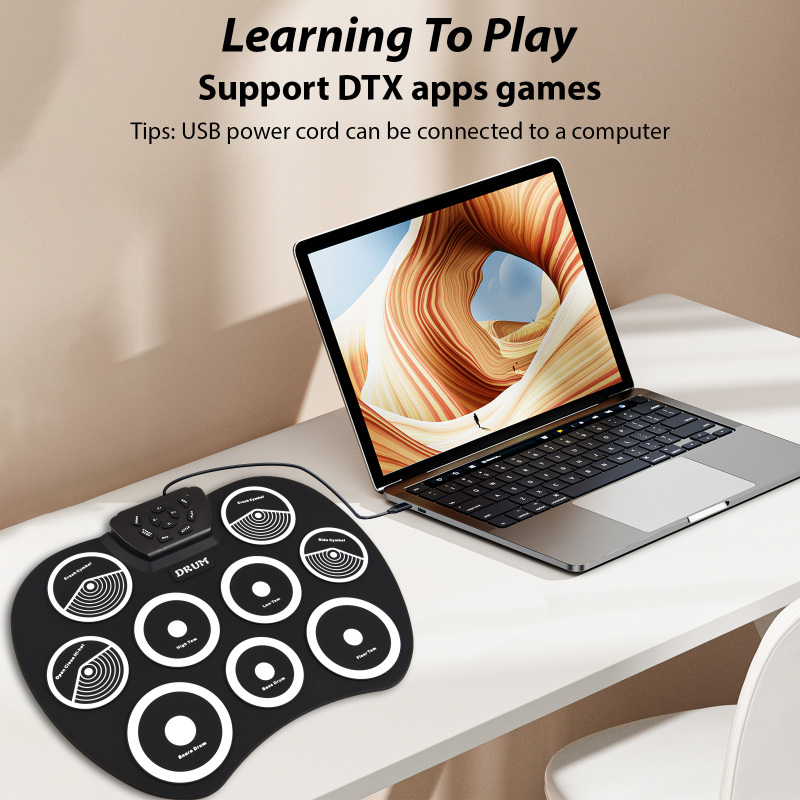 電子ドラムセット 手巻きドラム 9パッド MIDIインターフ - Djembe Hand Drum のレビューと価格