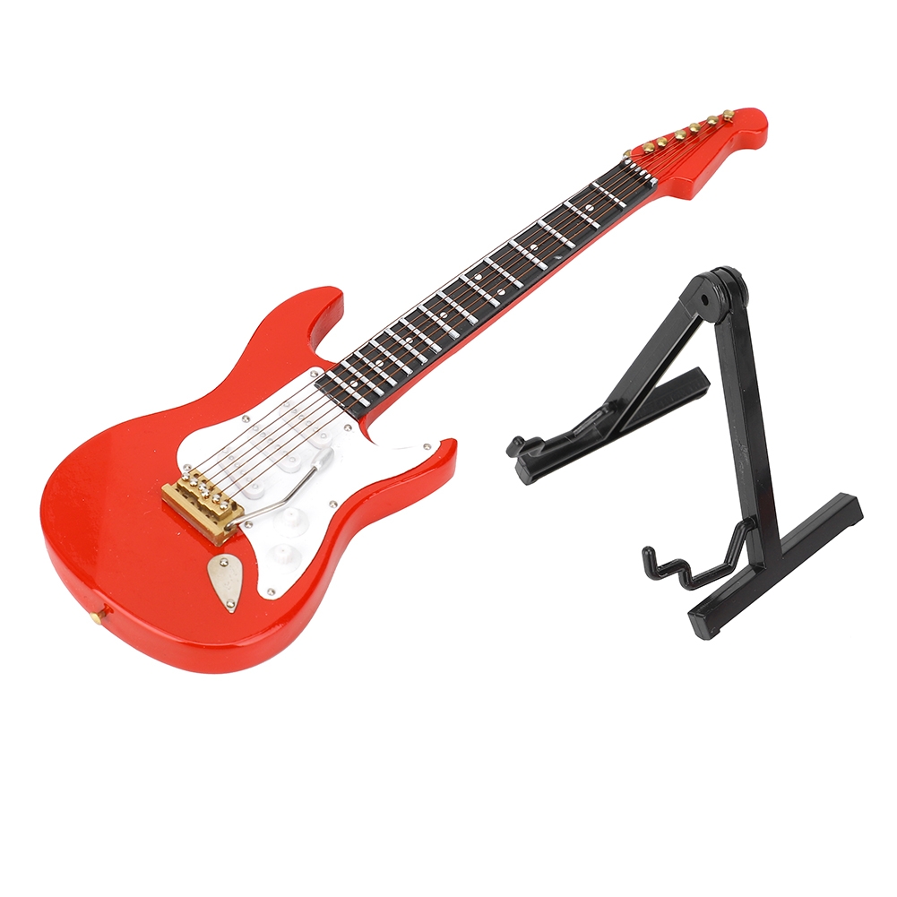 ミニチュア赤いエレキギターモデル楽器工芸品装飾品ギフト - Musical Instrument Guitar のレビューと価格