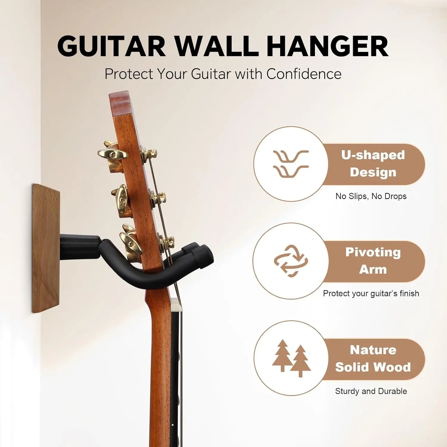 壁掛けギターフックハンガー エレキベースやウクレレ用 安全に - Musical Instrument Dulcimer のレビューと価格