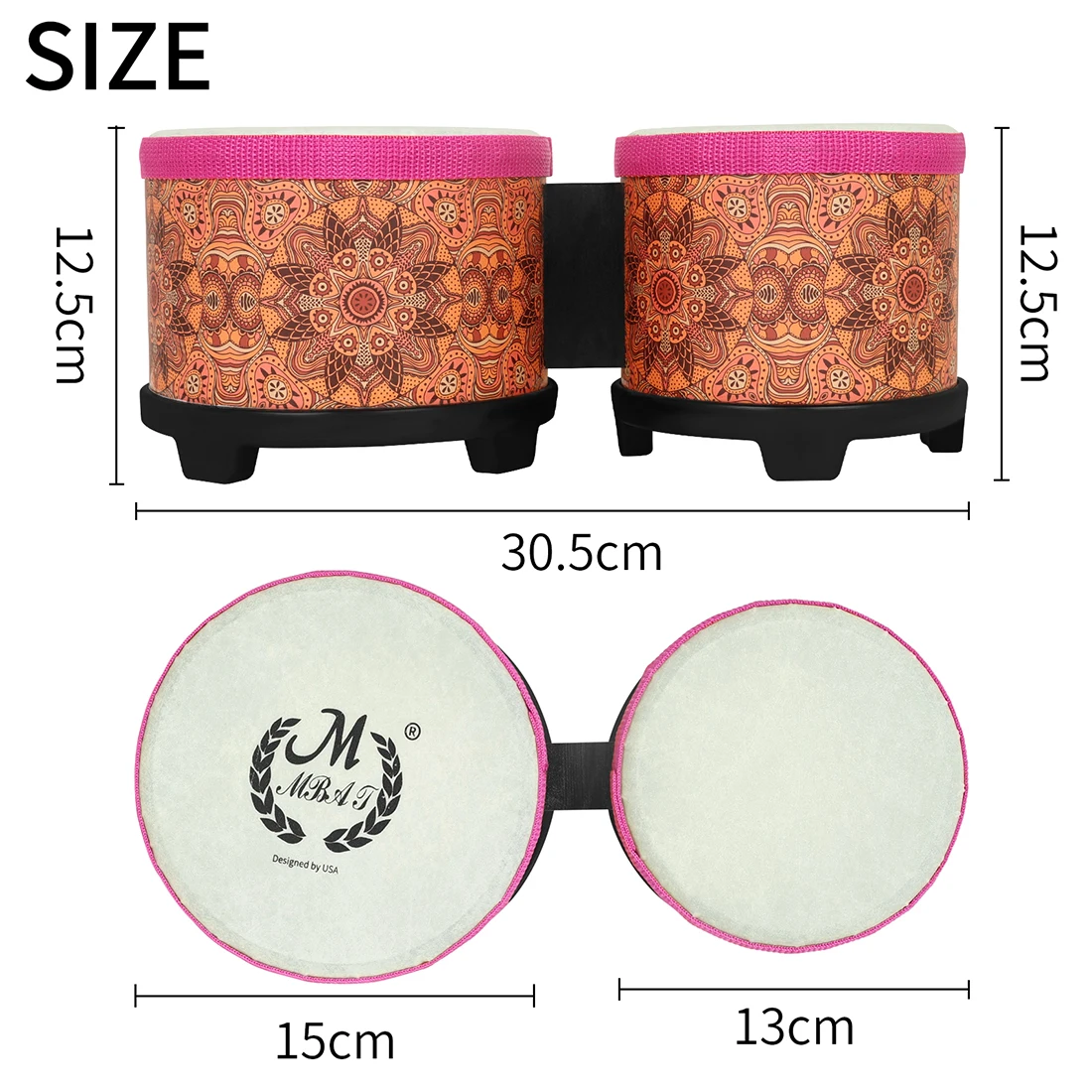 ポータブル 5+6 インチ ボンゴ ドラムセット 接続式ボン - Bongo Drum Set のレビューと価格