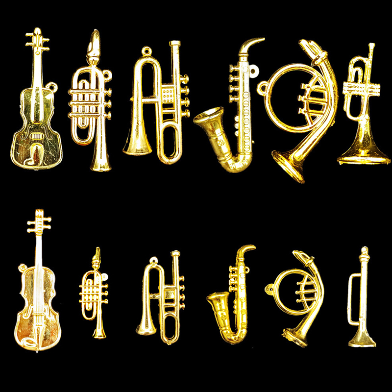 5/10/20 個アソートスタイルゴールドカラーミニ楽器チェ - Musical Instrument Trumpet のレビューと価格