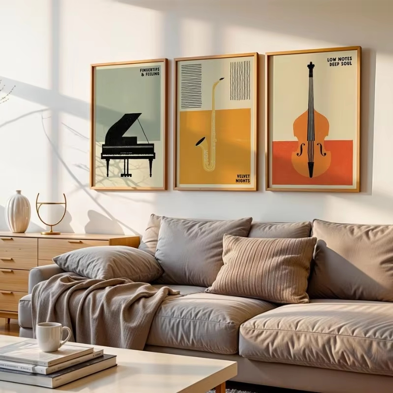 レトロな中世風ポップミュージック楽器ポスター |   90年 - Musical Instrument Photo のレビューと価格