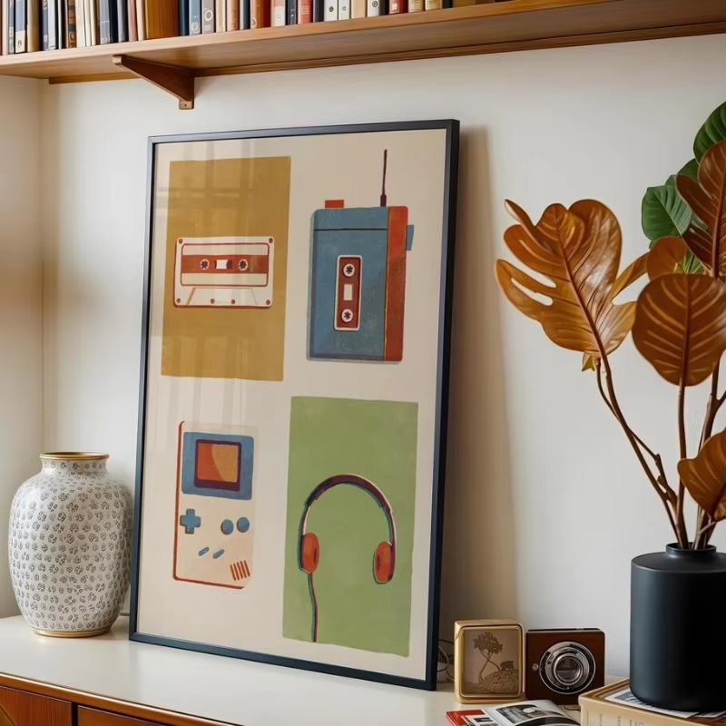 レトロな中世風ポップミュージック楽器ポスター |   90年 - Musical Instrument Photo のレビューと価格