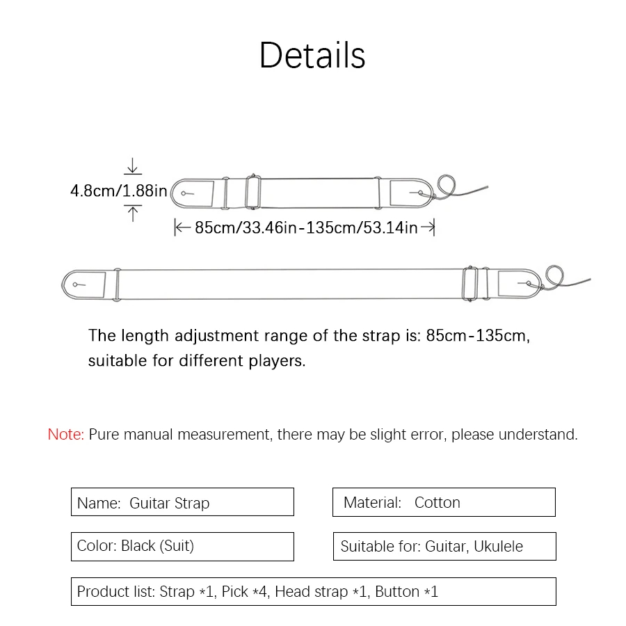 7 ピース/セットギターストラップ黒 PU レザー + 綿ウ - Musical Instrument Dulcimer のレビューと価格