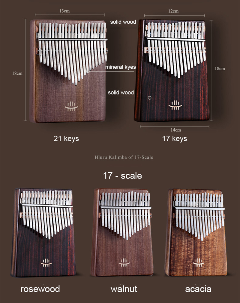 Hlururu-完全な無垢材のカリンバサムピアノ、穴のある1 - Musical Instrument Dulcimer のレビューと価格