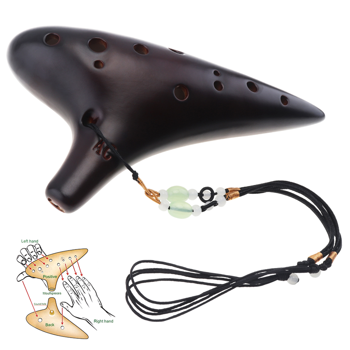 12 穴オカリナゼルダアルト ToneC スモークバーンセラ - Musical Instrument Zelda のレビューと価格