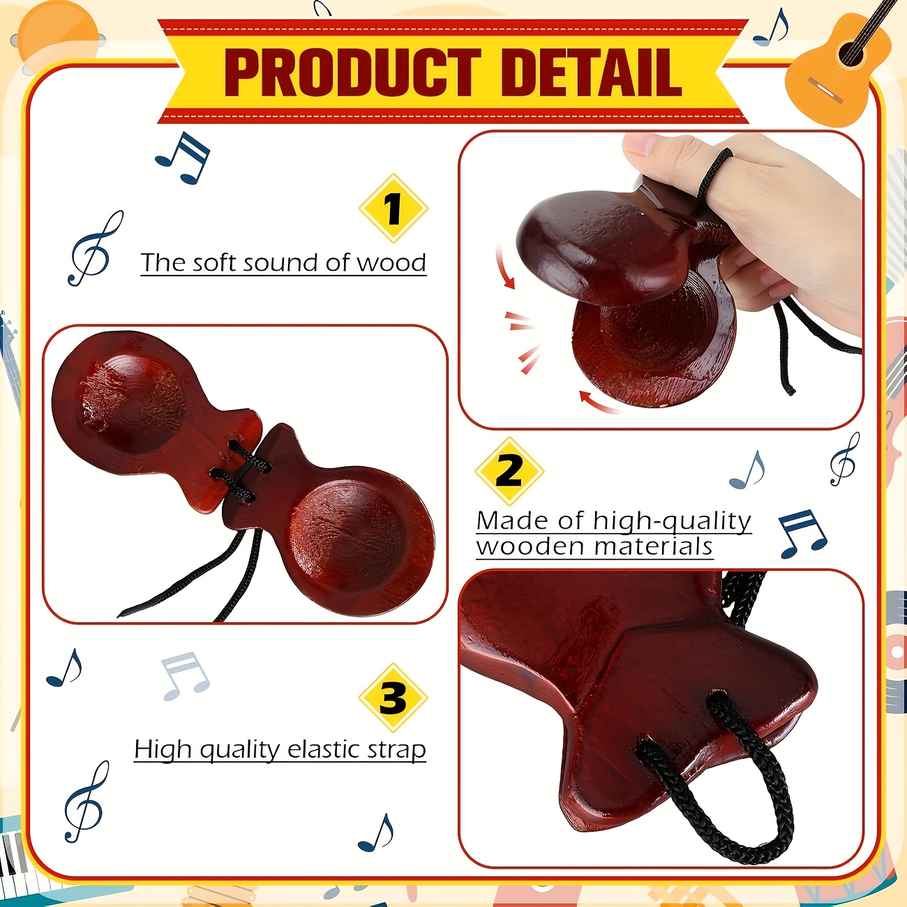 2 パック スペイン カスタネット フラメンコ 伝統的な木製 - Castanet Flamenco のレビューと価格