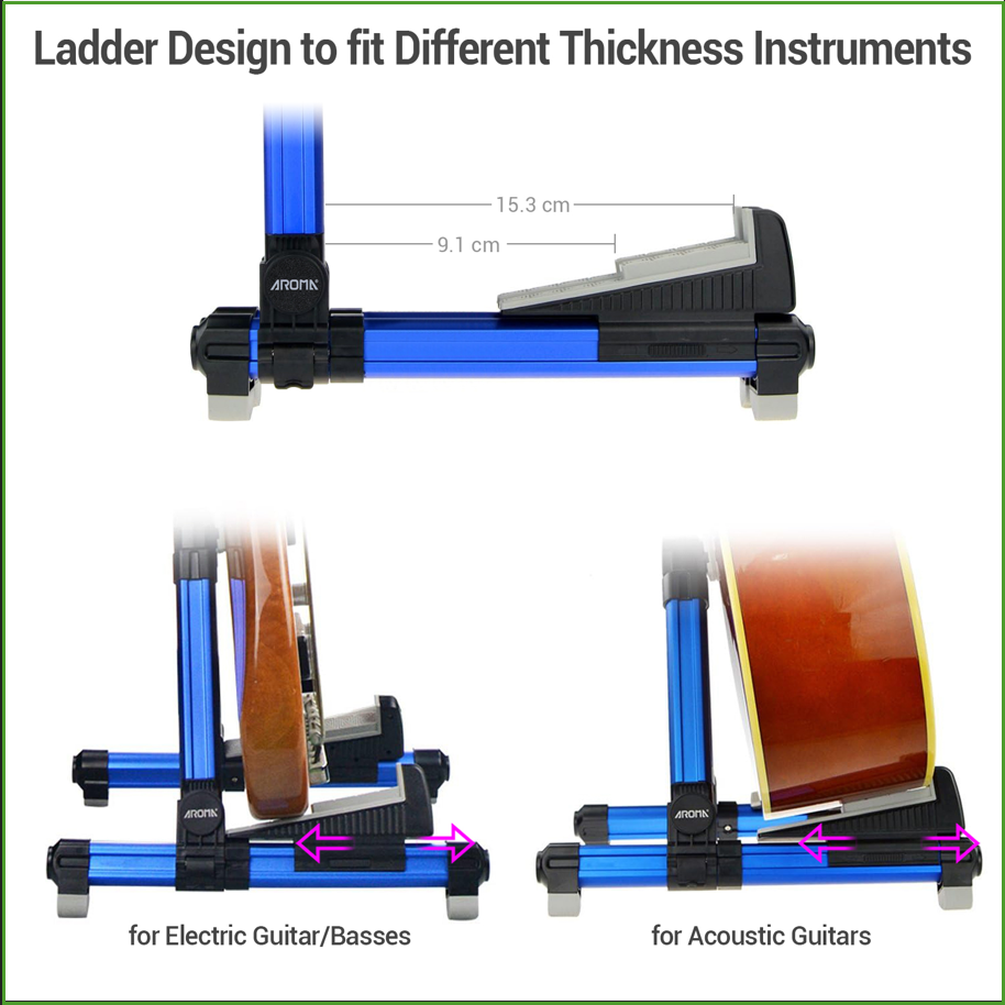 折りたたみ式アルミニウムギタースタンド - あらゆるタイプの - Musical Instrument Dulcimer のレビューと価格