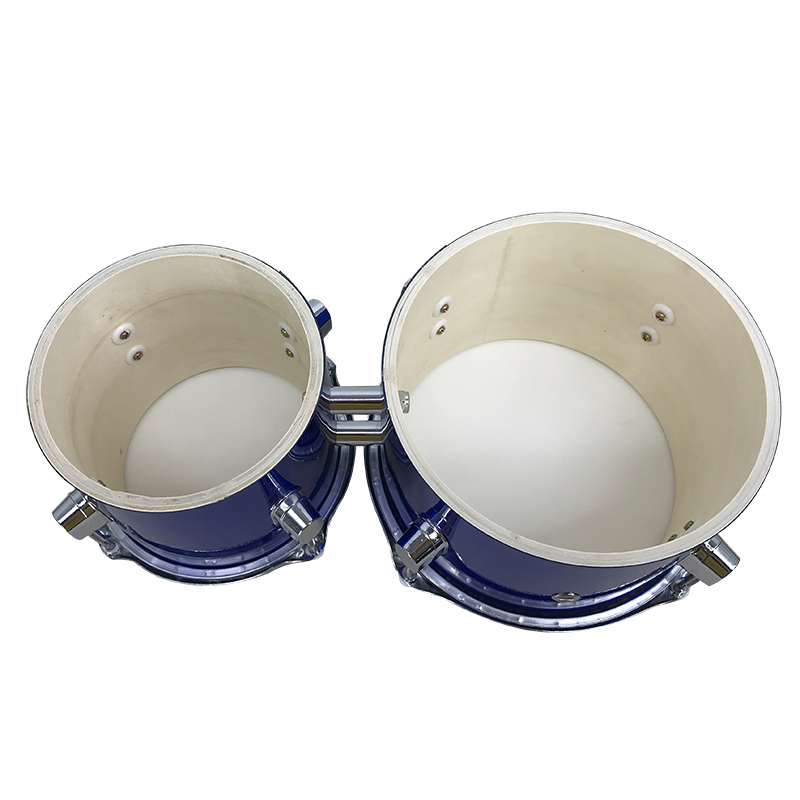 青色のカスタムブランド製6/8インチメープルウッドボンゴドラ - Bongo Drum Set のレビューと価格