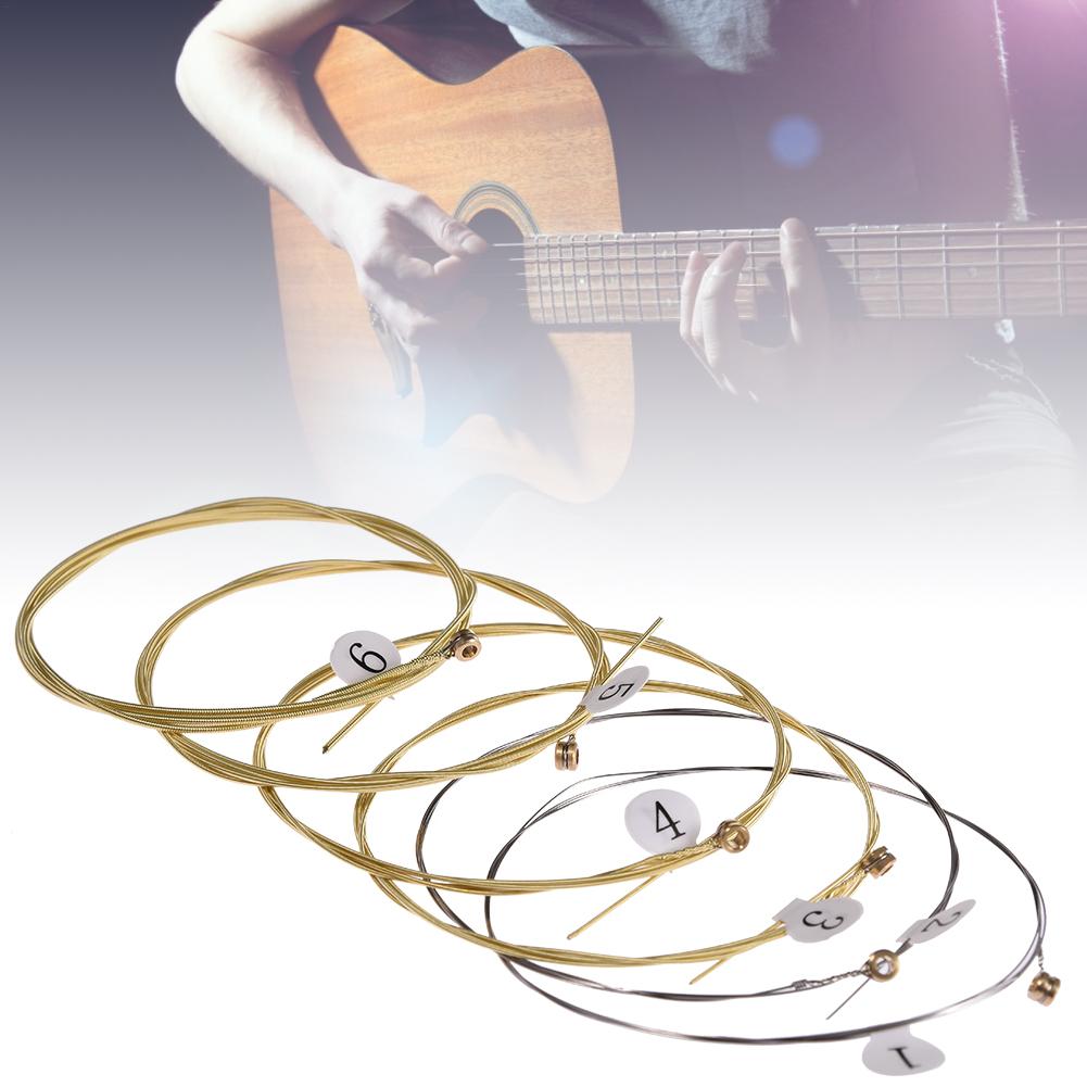 6 ピース/セットユニバーサルアコースティックギター弦真鍮六 - Musical Instrument Set のレビューと価格