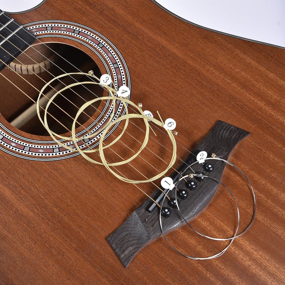 6 ピース/セットユニバーサルアコースティックギター弦真鍮六 - Musical Instrument Set のレビューと価格