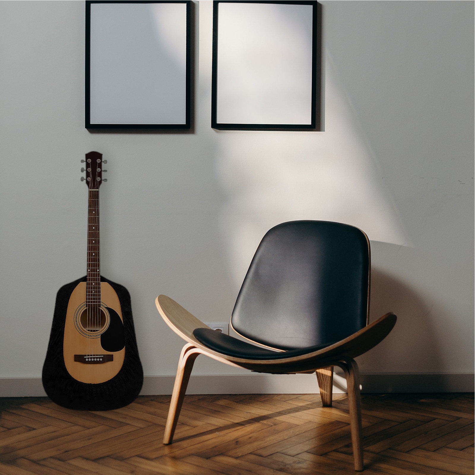 フォークギターカバー ダストカバー ブラック ミュージックイ - Musical Instrument Guitar のレビューと価格