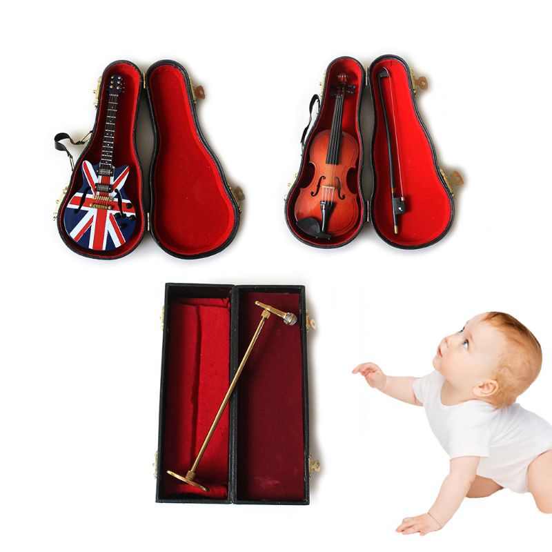 新生児用写真アクセサリー1セット,ギター,バイオリン,マイク - Musical Instrument Photo のレビューと価格